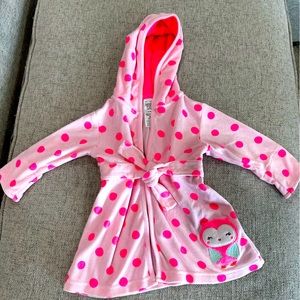 Just one you pink polka dot hooded‎ towel